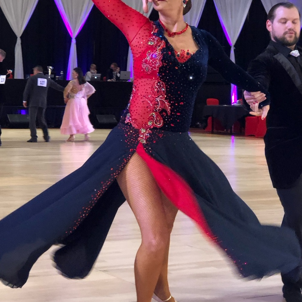Ballroom Competition smooth dress. Swarovski and Austrian crystals.